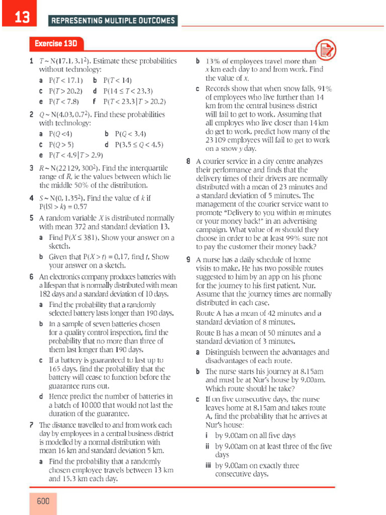 Mathematics HL - Applications and Interpretation - OXFORD 2019 CH 13 | PDF