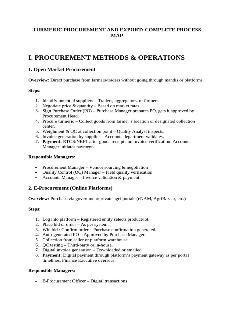 Turmeric Process Map | PDF | Business | Supply Chain Management