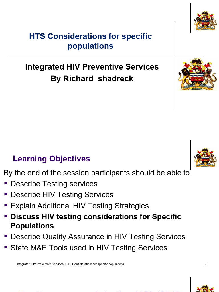 Session 4 - HTS Considerations For Specific Populations | PDF | Hiv ...