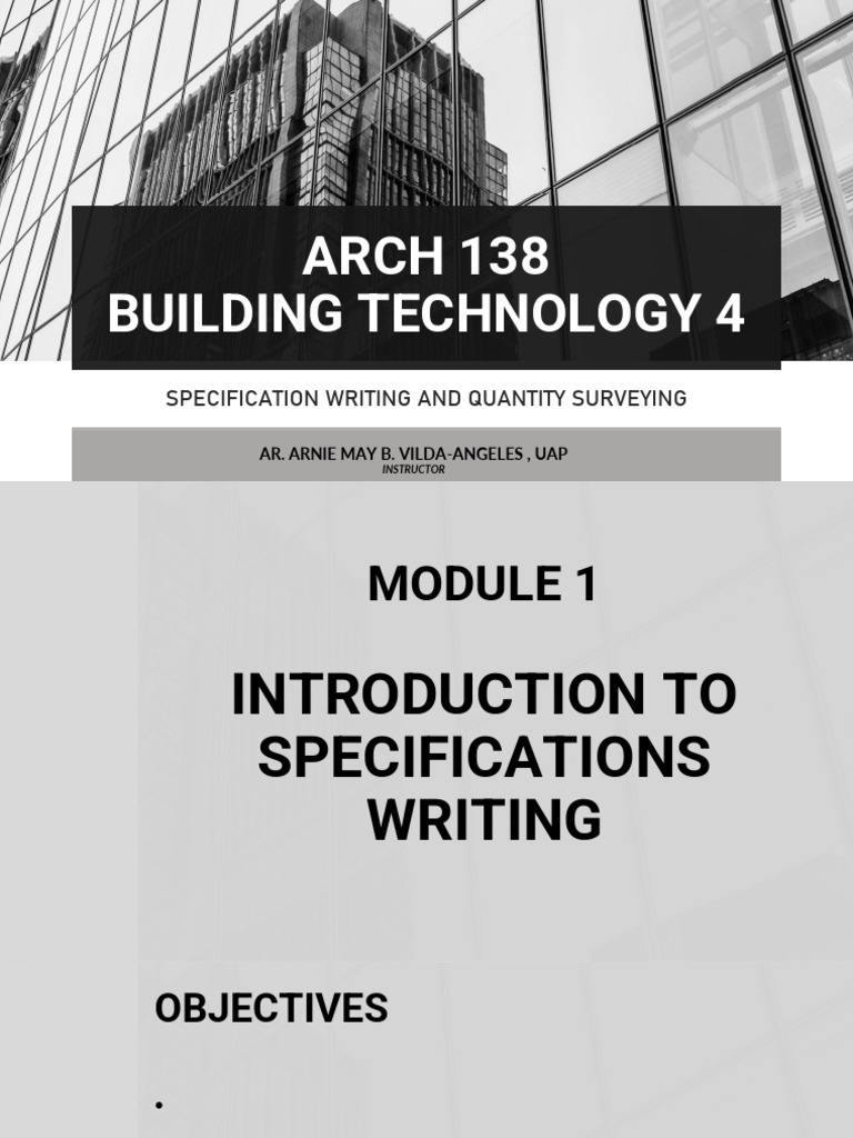 ARCH+138+ +module+1+ ++Introduction+to+Specification+Writing | PDF ...