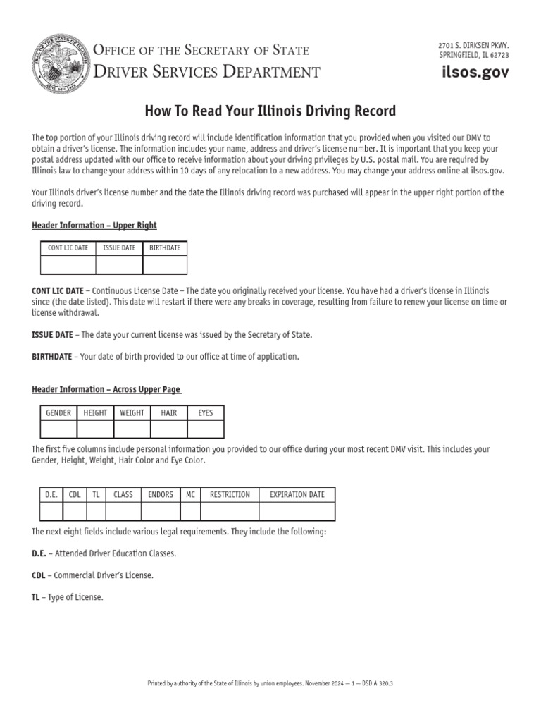 How To Read A DL Abstract DSD - A320 | PDF | Driver's License | Driving