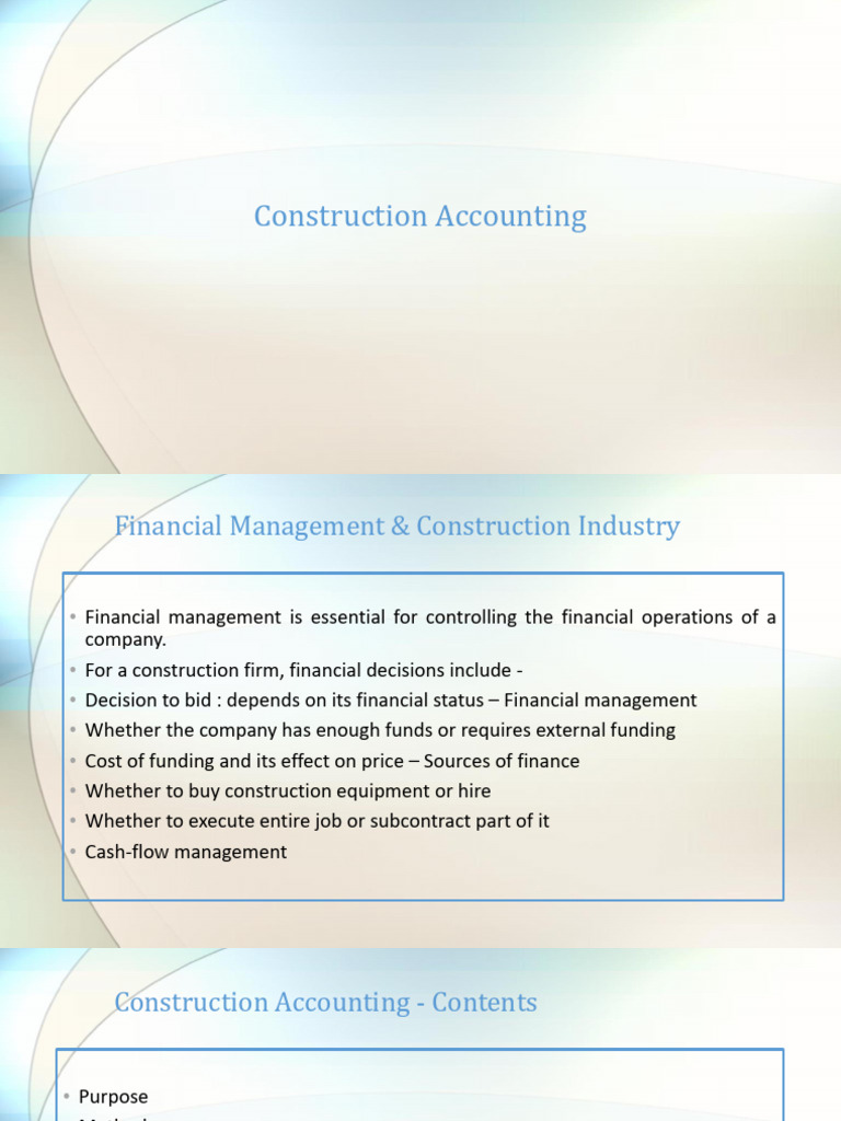 2 Construction Accounting | PDF | Revenue | Expense