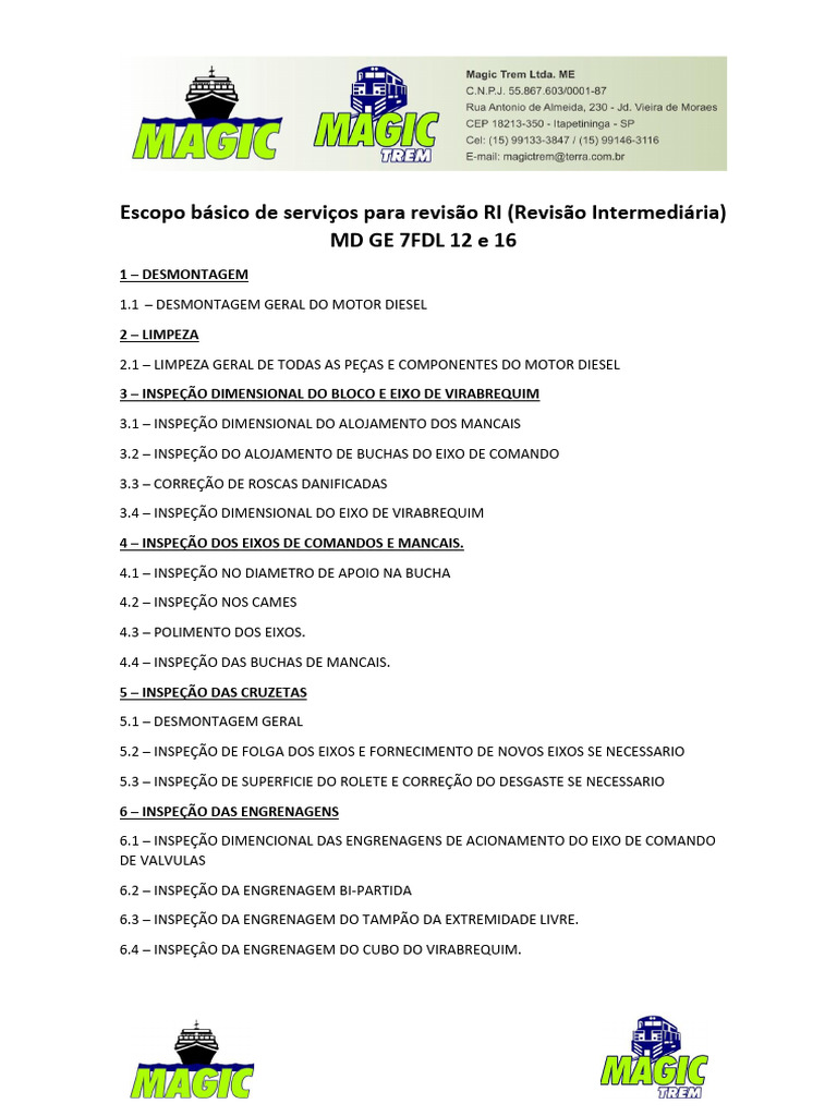 Escopo Básico MD GE 7FDL Magic | PDF | Pistão | Máquinas rotativas
