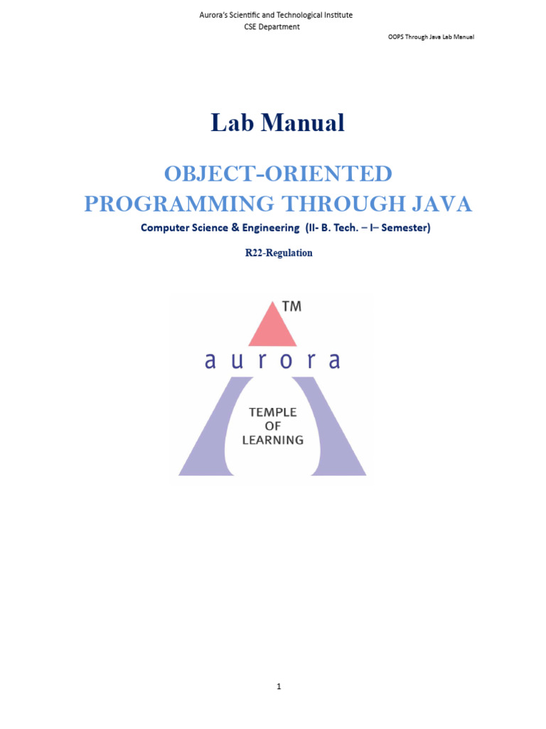 OOP Through Java Lab Manual | PDF | Length | Area
