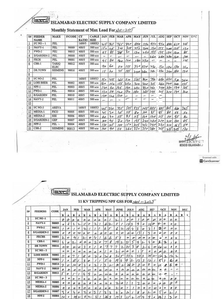 Load and Tripping Statement | PDF