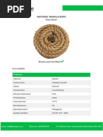 Manila Rope Strength and Specifications | PDF | Weight | Rope