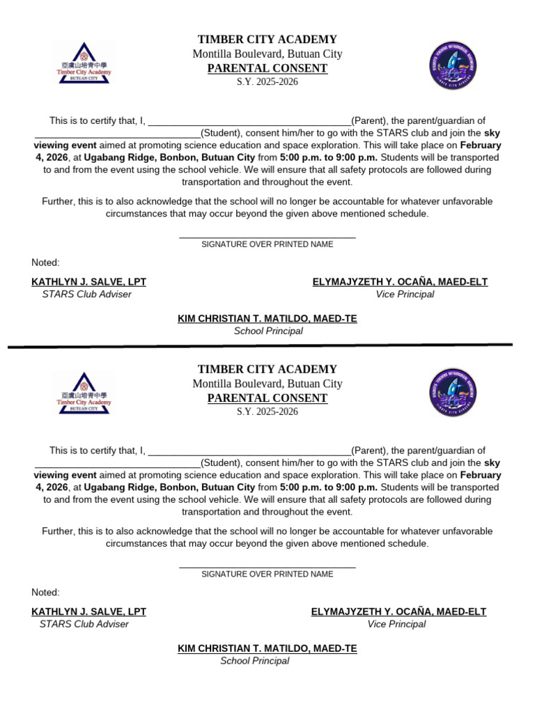 STARS Telescope Consent | PDF