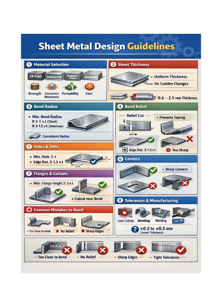 Sheet Metal Design Guidelines With Images | PDF