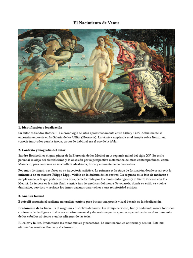 Nacimiento de Venus | PDF