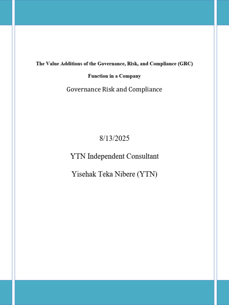GRC's Value Additions in Corporate Chain of Values | PDF | Business ...