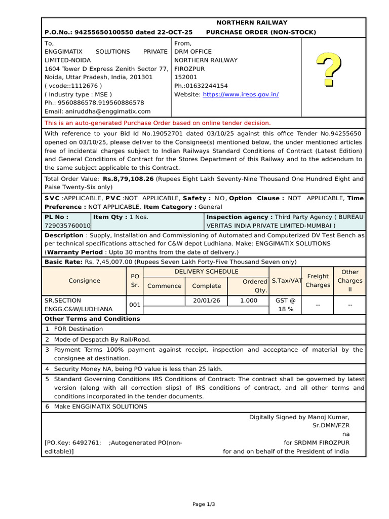 94255650100550-DV Test Bench | PDF | Value Added Tax | Business