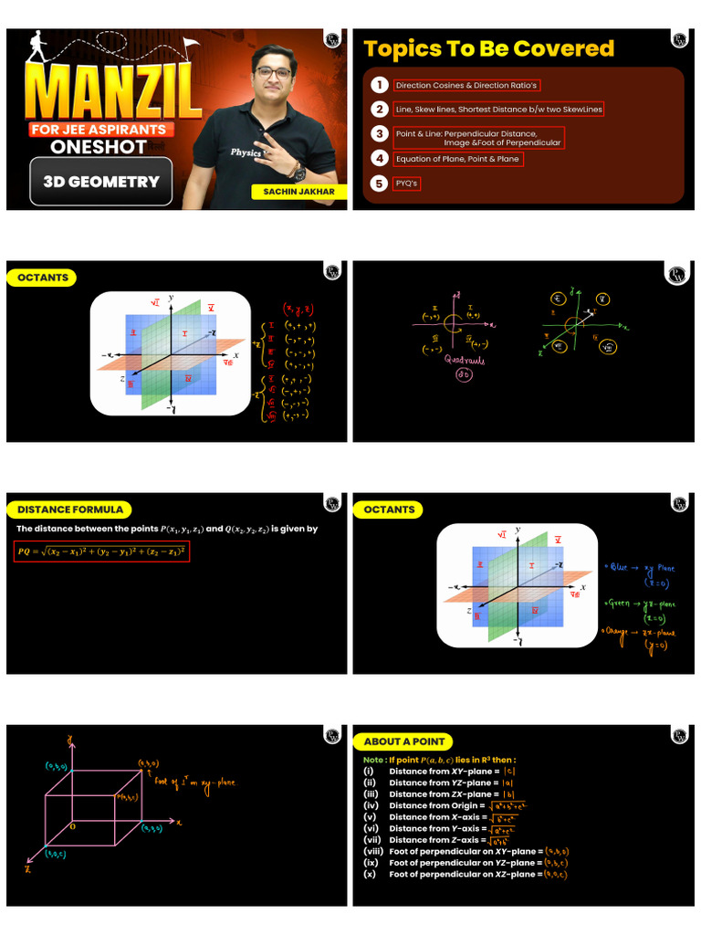 Three Dimensional Geometry_Class Notes - | PDF