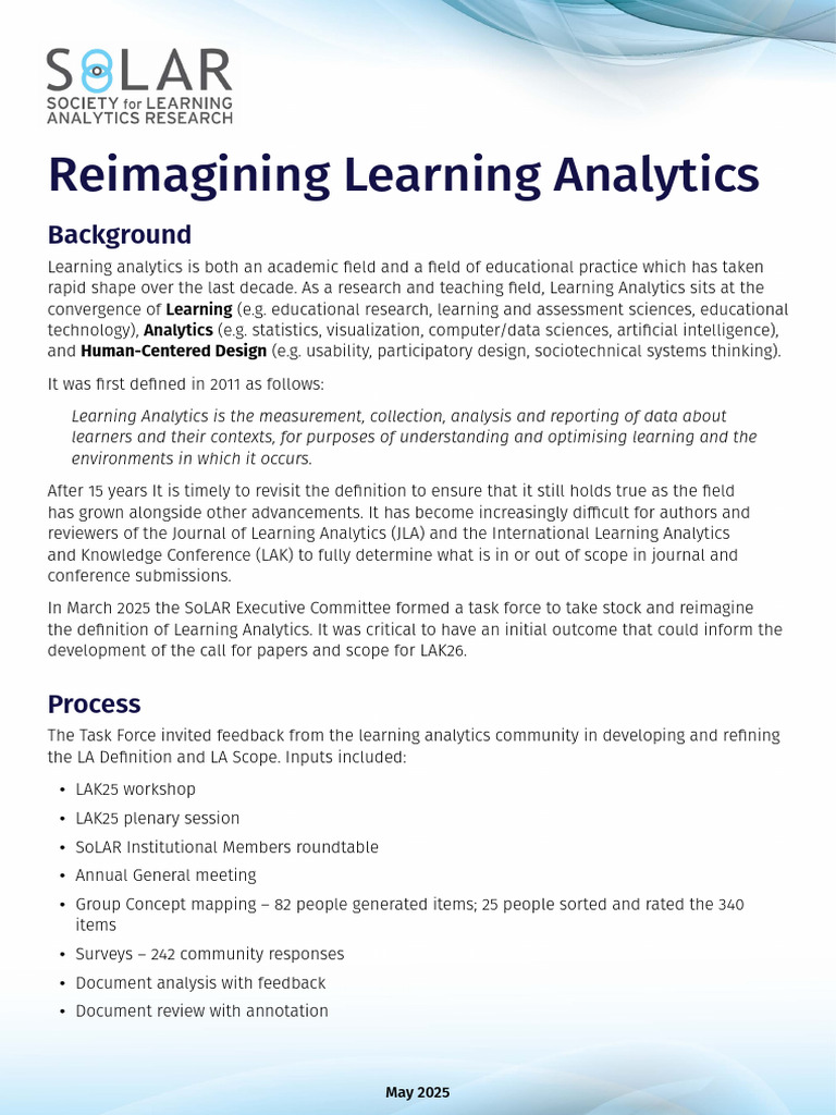 Reimagining Learning Analytics V3 002 | PDF | Analytics | Learning