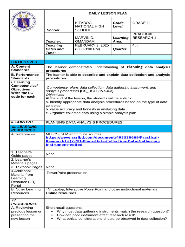 Data Analysis Procedure | PDF | Data Analysis | Data
