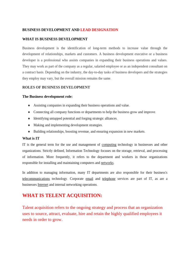Business Development and | PDF | Recruitment | Brand