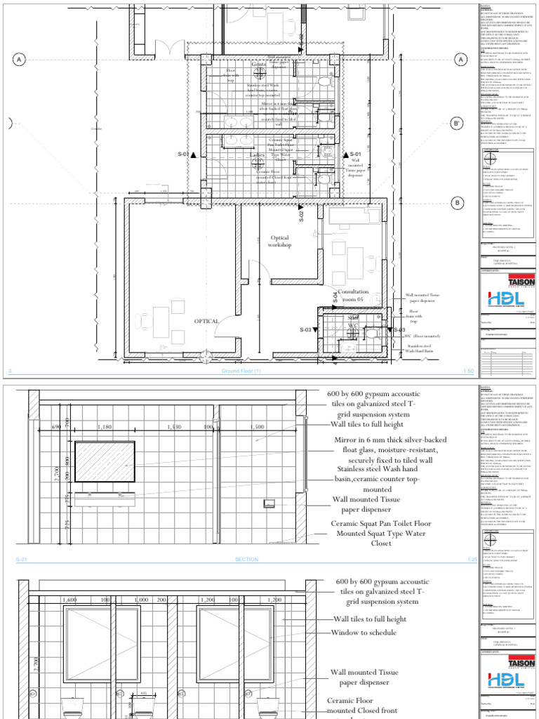 Washroom Detail - Ground Floor | PDF | Door | Wall