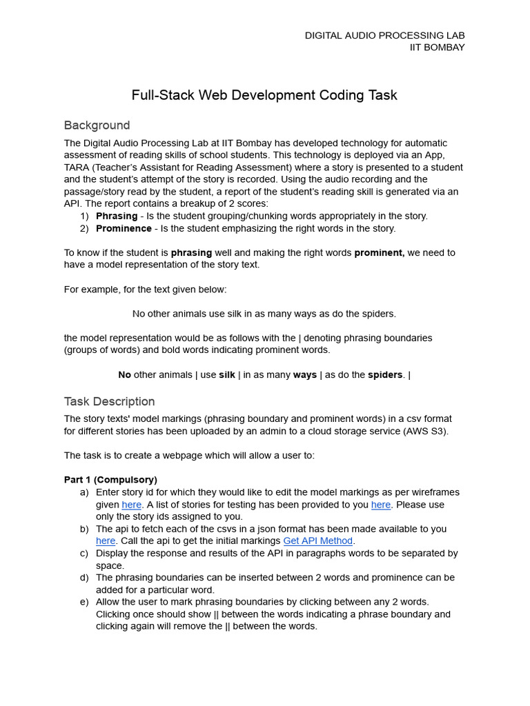 Full-Stack Web Development Task 2026 | PDF | Computing | Software