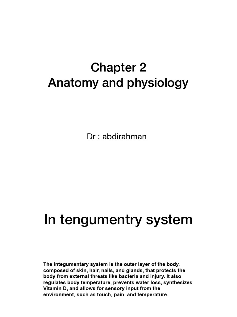 Anatomy & Physiology Chapter 2 Intengumentry System | PDF | Skin ...