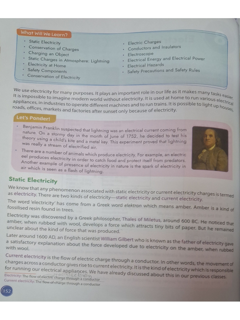 Physics - Class 8 (CH - Electricity) | PDF