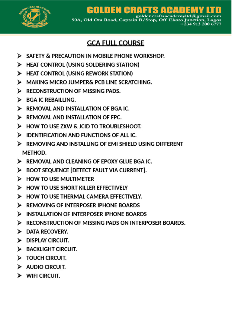 Gca Full Course New 11 | PDF