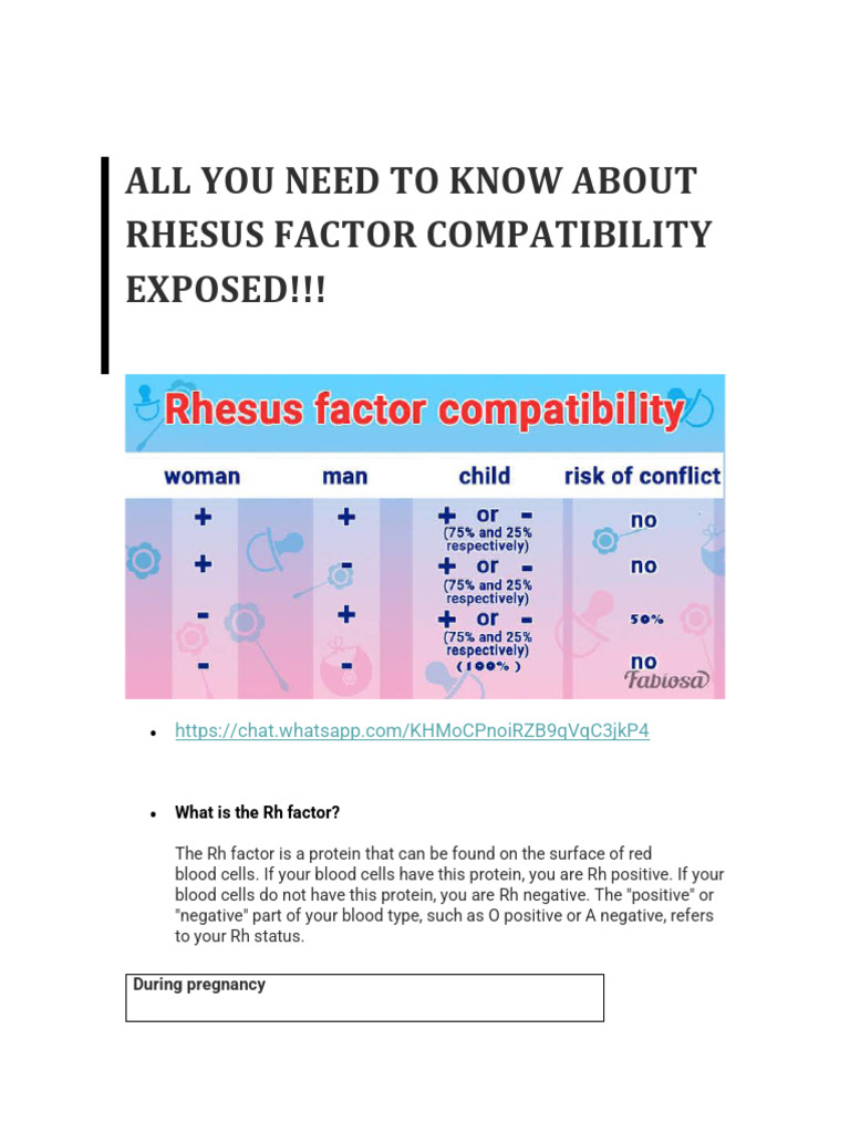 Rhesus Factor Explained | PDF | Miscarriage | Pregnancy