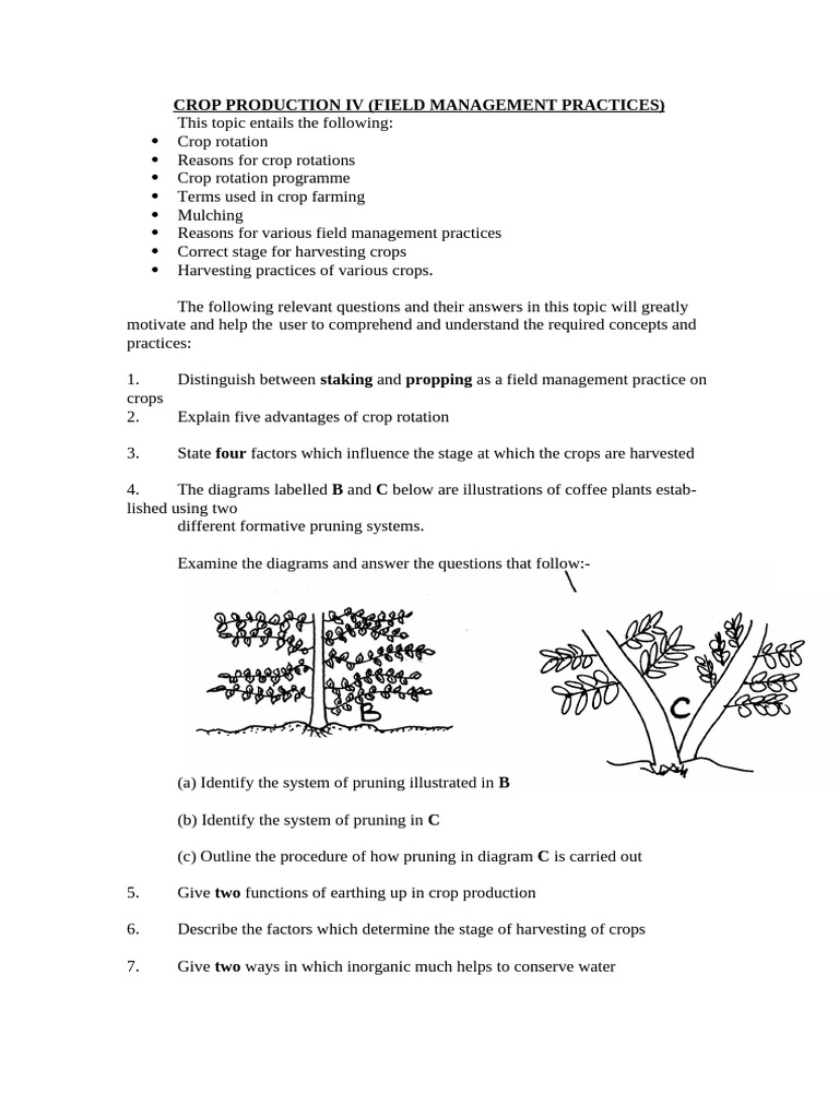 Field Management Practices | PDF | Crops | Agriculture