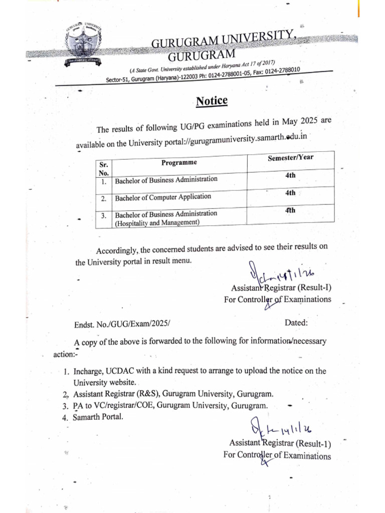 Notification of UG PG Examination Held in May 2025 | PDF
