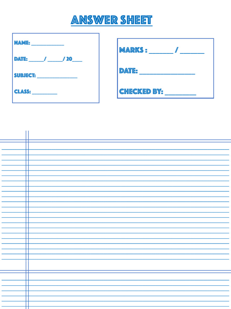 Answer Sheet 1 | PDF