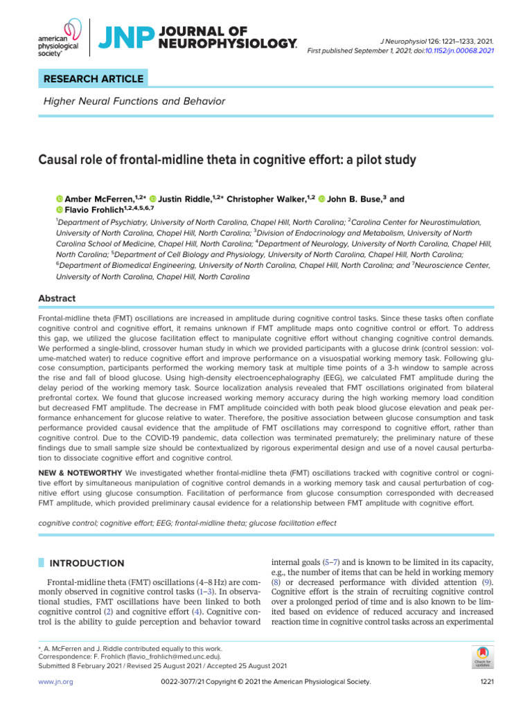 Mcferren Et Al 2021 Causal Role of Frontal Midline Theta in Cognitive ...