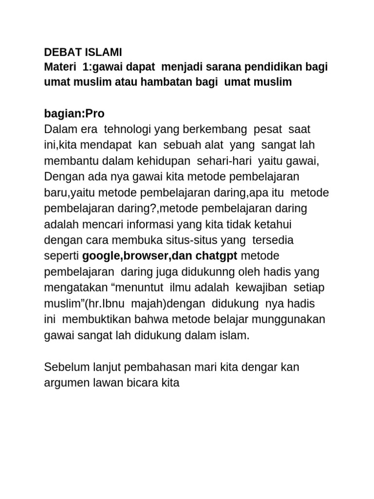 Hafiz Rayyan Pratama - Upload Materi Debat Disini | PDF