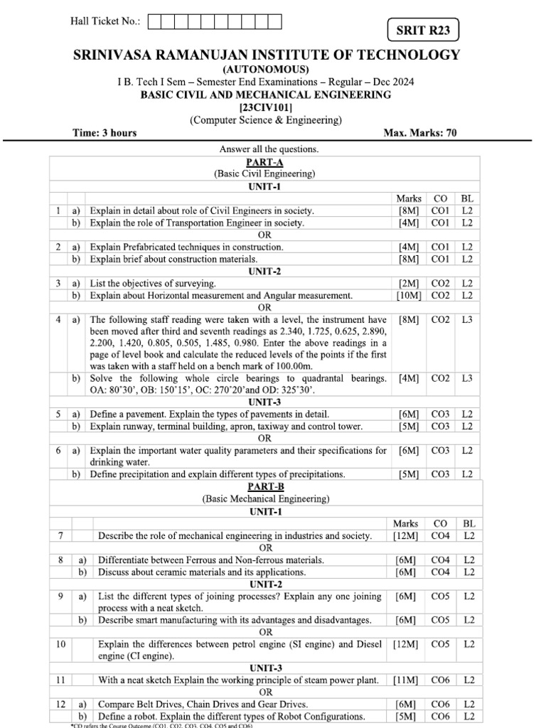 bcme set 24-28 srit | PDF