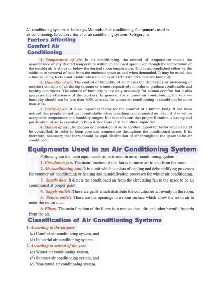 UNIT-2 Air Conditioning System | PDF