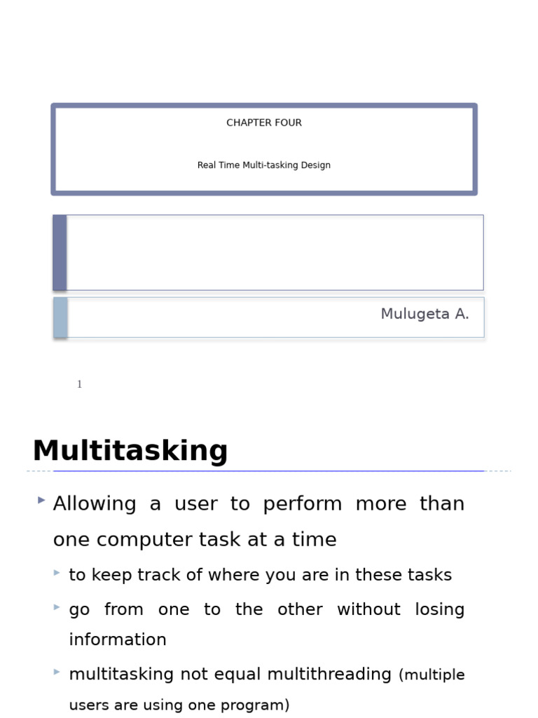 Ch 4 Real Time Multi Tasking Design | PDF | Scheduling (Computing ...