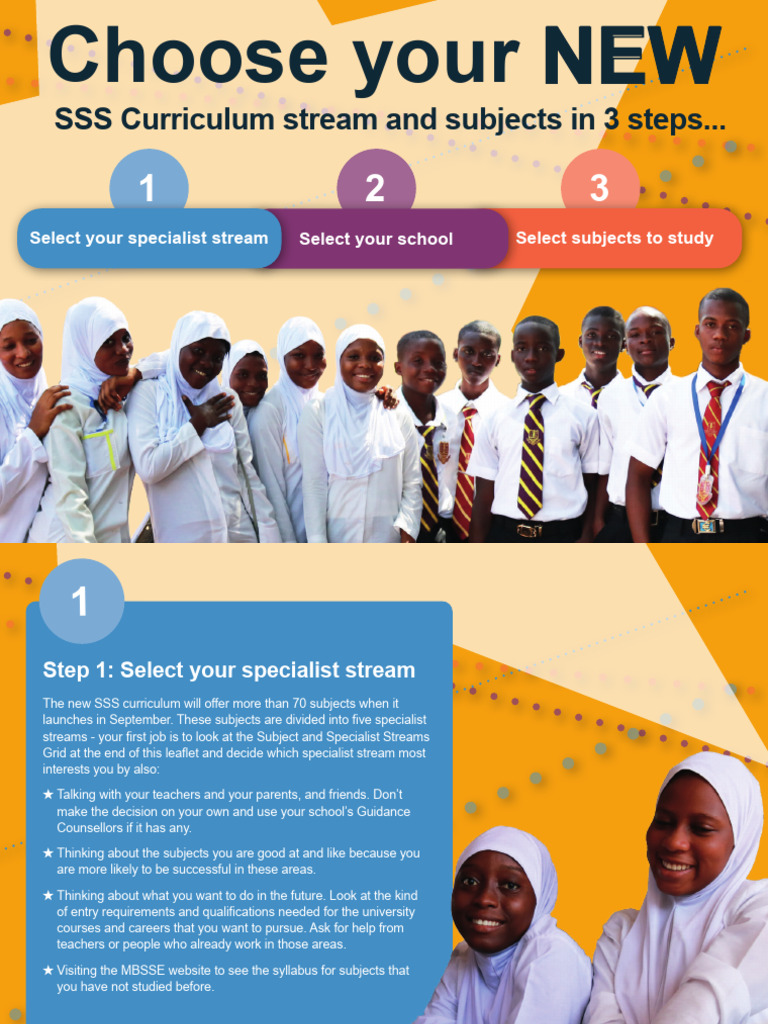 Choose Your SSS Curriculum Stream and Subjects Leaflet 2023 | PDF ...