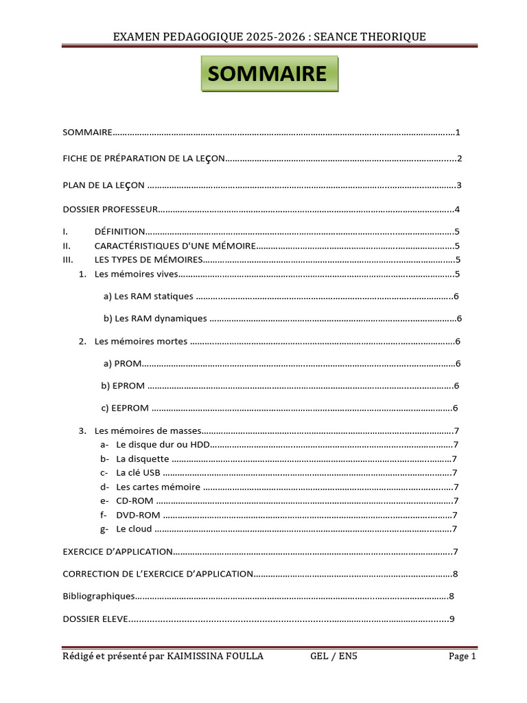 Cours Theorique TF2 | PDF | Mémoire vive | Mémoire (informatique)