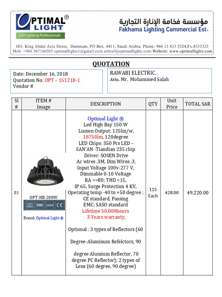 QTN-LIGHTING FIXTURES-OPTIMAL LIGHT | PDF | Electricity | Electromagnetism