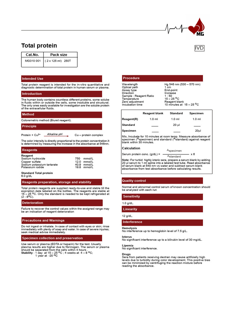 Total Protein | PDF | Blood Plasma