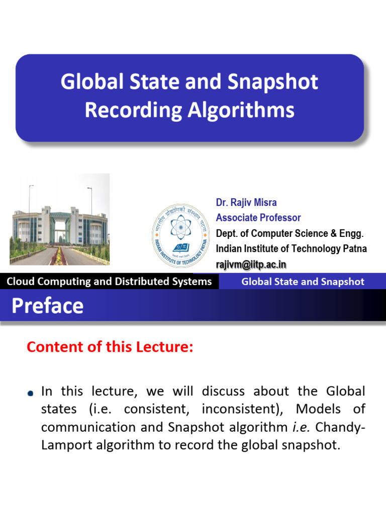 Lecture - Global - Snapshot | PDF | Distributed Computing | Computer ...
