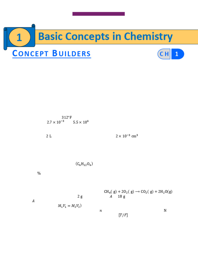 1. Basic Concepts in Chemistry-1 | PDF | Chemistry | Mole (Unit)