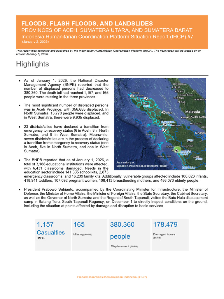 Eng Ihcp Sitrep 20260102 No.07 | PDF | Malnutrition | Emergency Management
