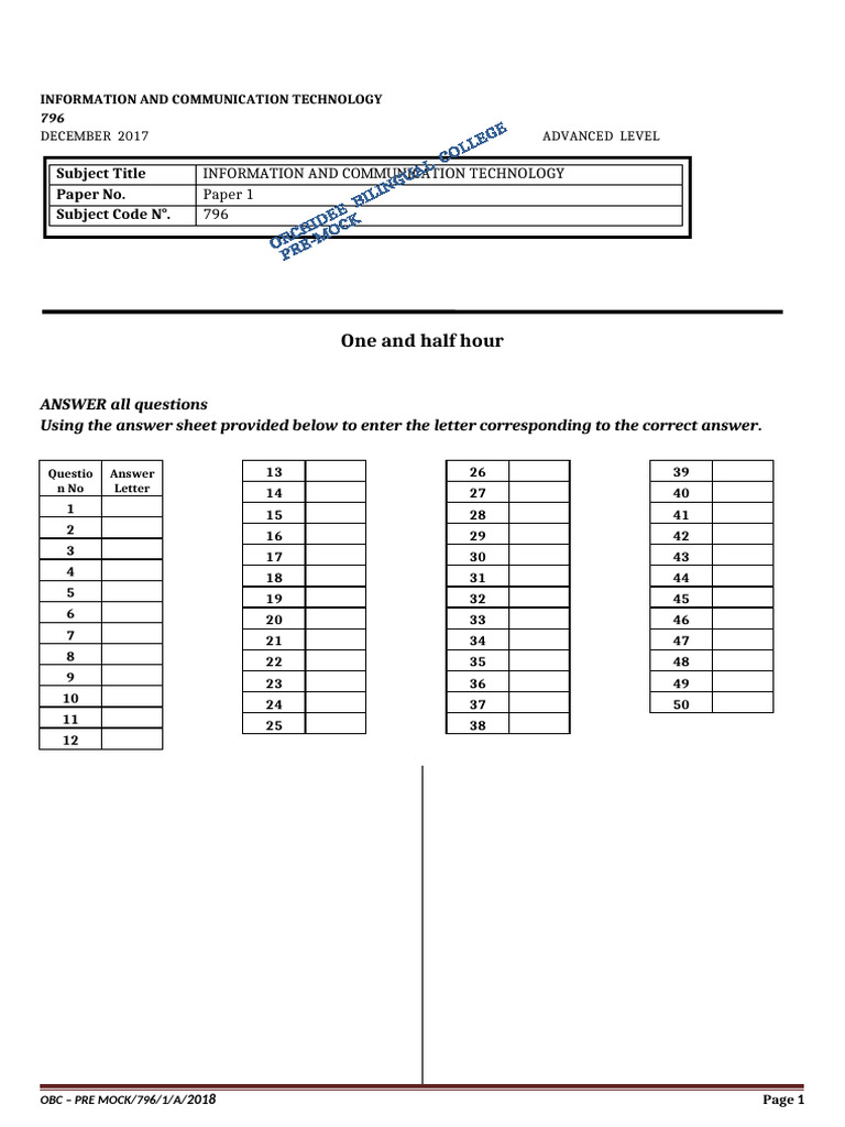 Premock Obc Aal p1 | PDF | Databases | Computer Data Storage