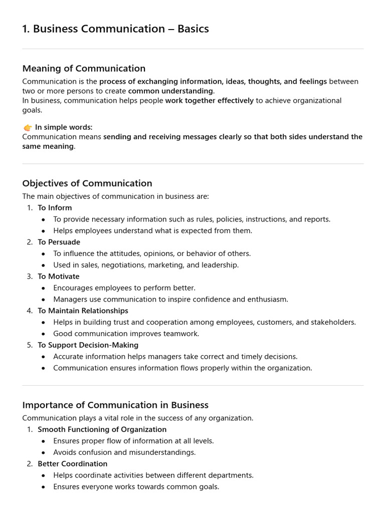 Business Communication - Basics | PDF | Communication | Information