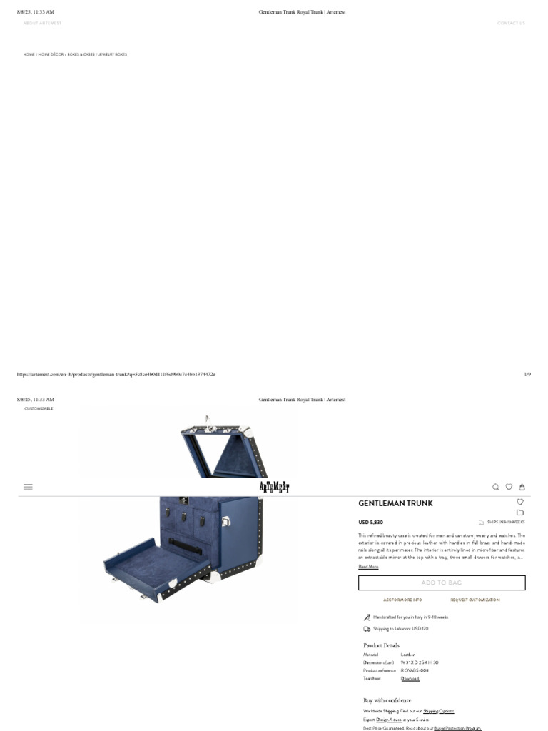 Gentleman Trunk Royal Trunk _ Artemest | PDF
