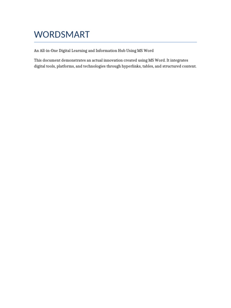 Wordsmart Ms Word Innovation (1) | PDF