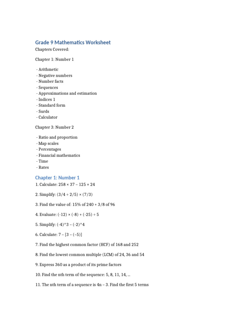 Grade9 Math ch1 ch3 | PDF | Numbers | Significant Figures