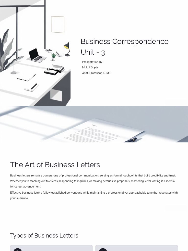 Unit 3 - Business Communication MBA Business Correspondence | PDF ...