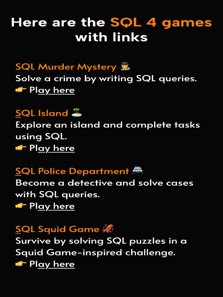 SQL Game Link | PDF
