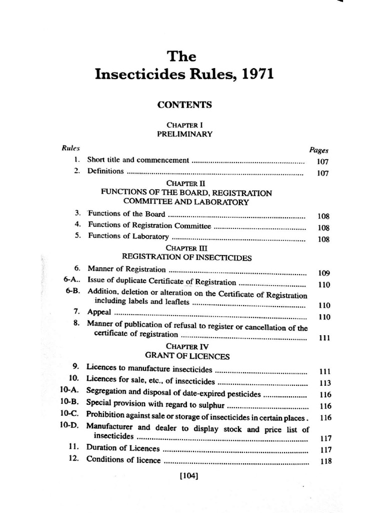 Insecticides Rules, 1971. | PDF