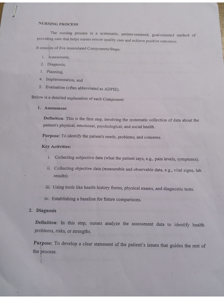 NSC 211 - Nursing Process and Domain of Nursing Diagnosis | PDF