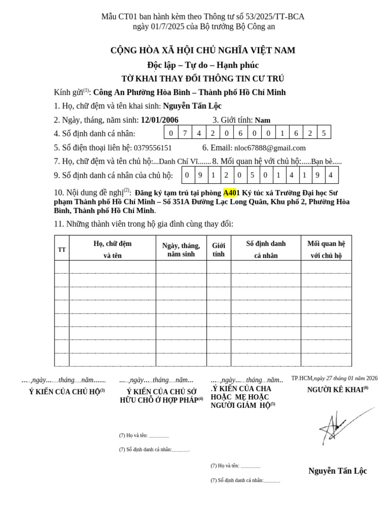 Mẫu CT01 2026 | PDF